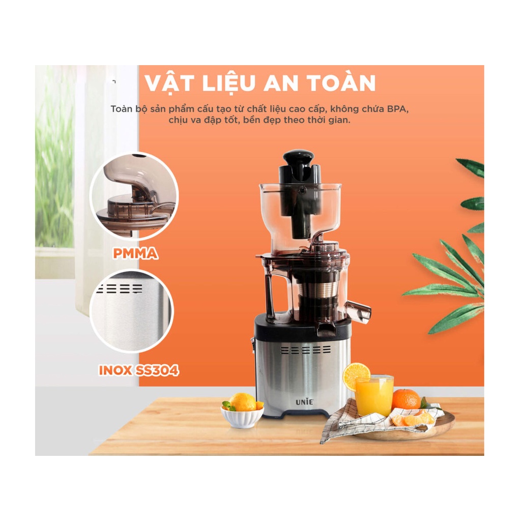Máy Ép Trái Cây Hoa Qủa Chậm Unie 400w Hàng Chính Hãng Cao Cấp Bảo Hành 2 Năm