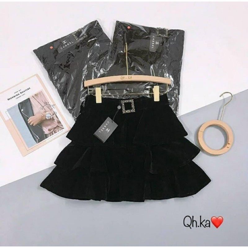 Chân Váy Nhung 3 Tầng Đính Đá...156..Cao Cấp { Bán Sỉ } | BigBuy360 - bigbuy360.vn