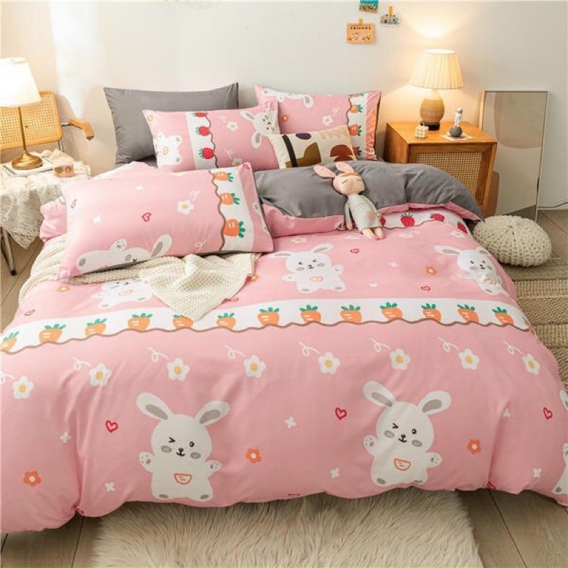 Bộ Chăn Ga Gối Cotton Poly Nhập Khẩu thấ hút mồ hôi thoáng mát,hoạ tiết sang trọng