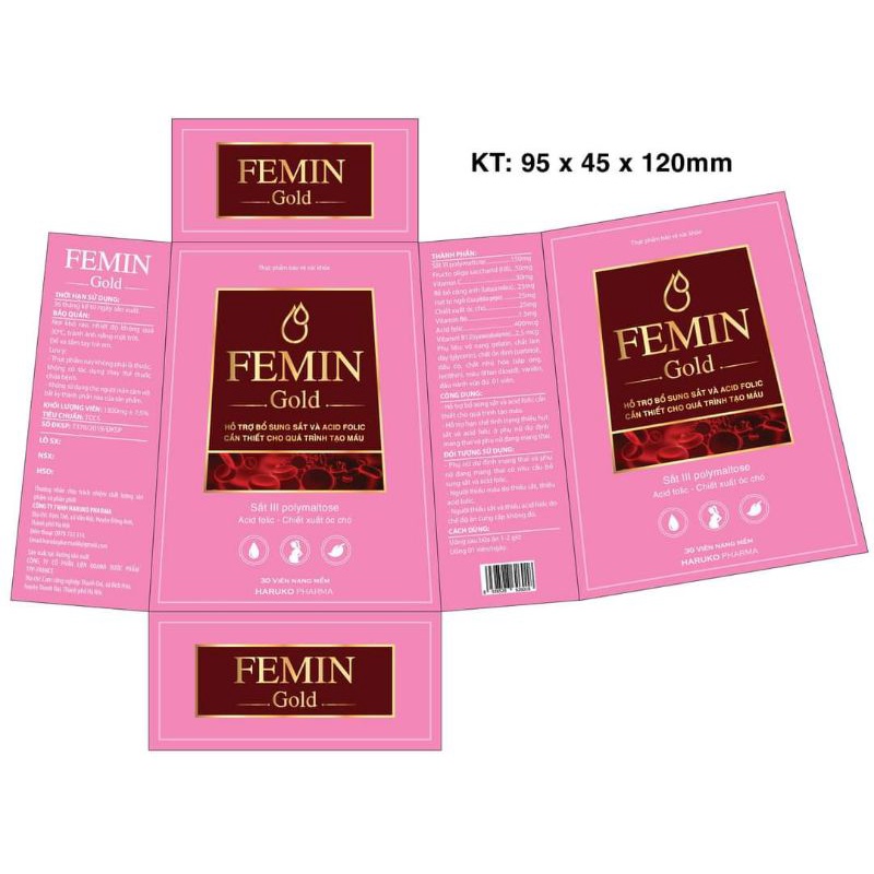 Viên uống bổ sung sắt cho người thiếu máu Femin Gold
