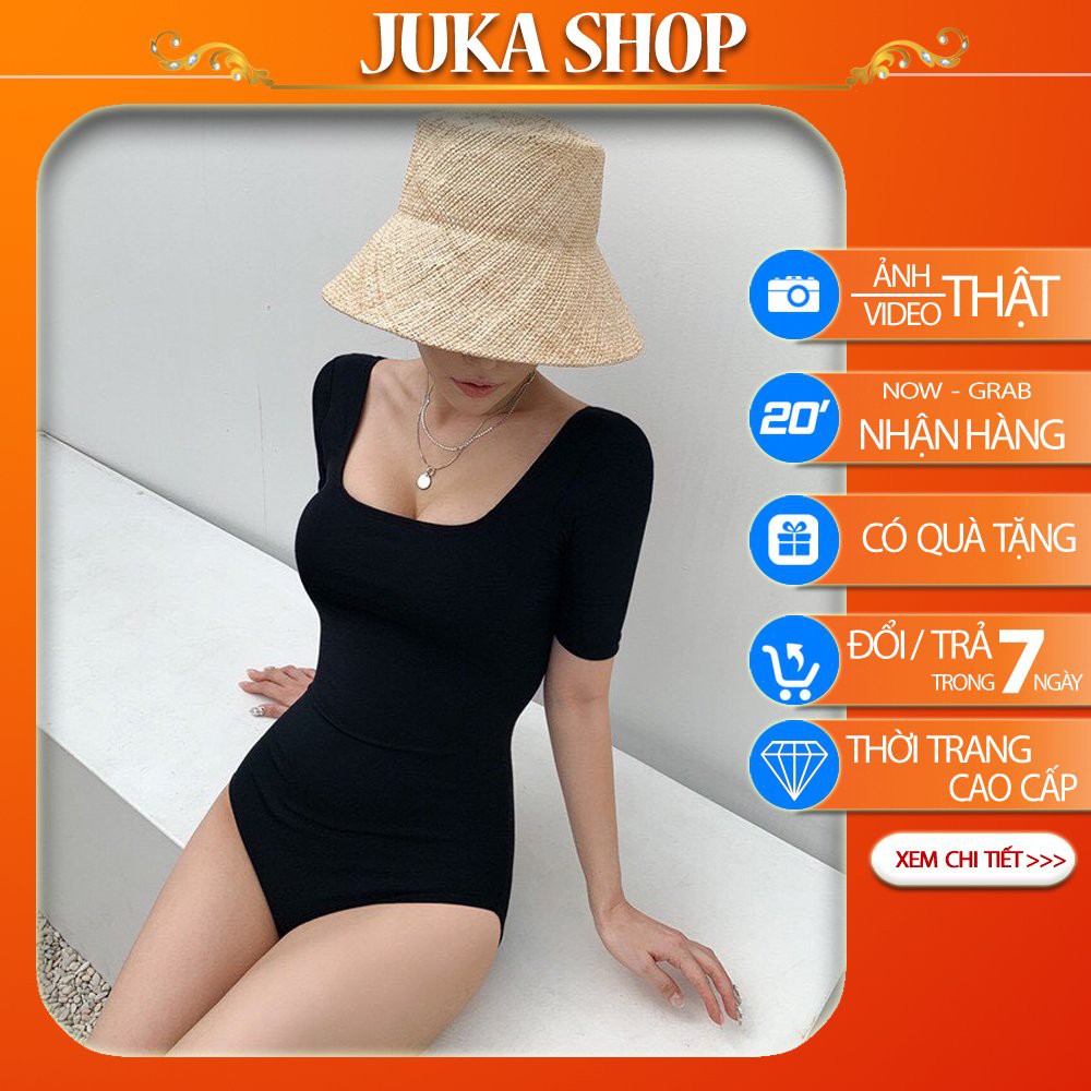 Bikini Đi Biển 1 Mảnh 2021 Có Tay Liền Thân Che Bụng Mỡ Đồ Bơi Nữ 2021 Chất Đẹp Juka Shop