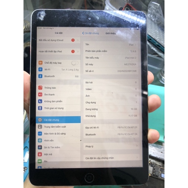 cụm tablet táo mini 2 full zin ko icloud