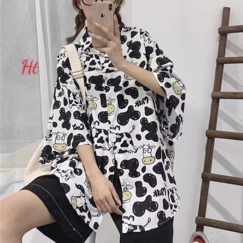 Áo sơ mi bò sữa milk H2A658