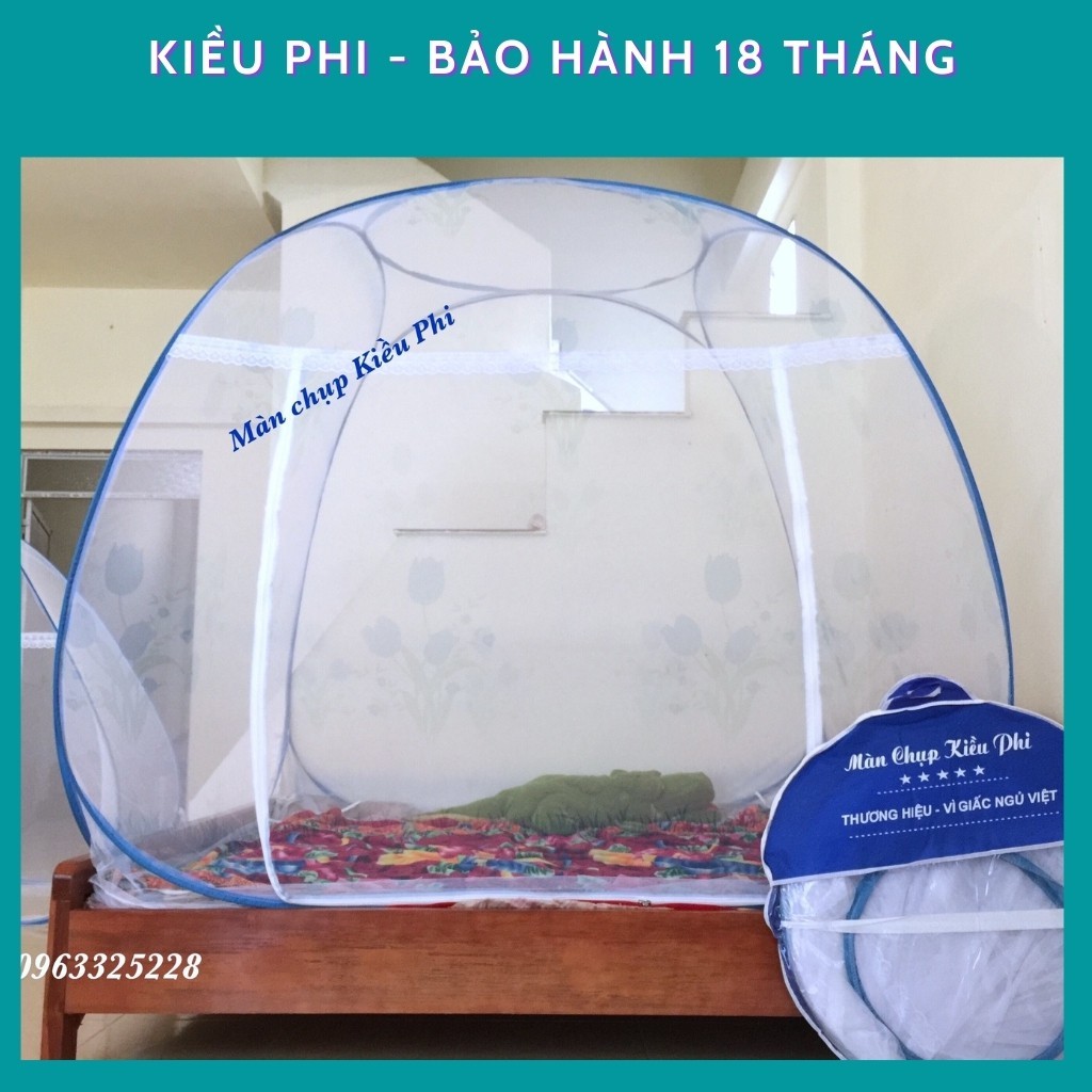 Màn chụp tự bung chống muỗi tiện dụng- mùng tự bung người lớn đỉnh vuông cao cấp Kiều phi