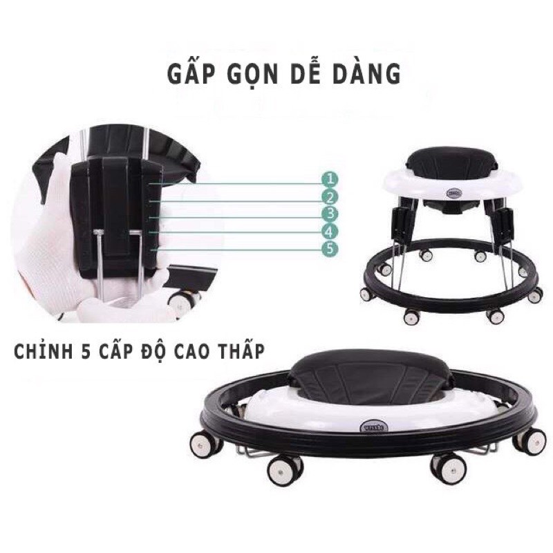 (Hàng loại 1) Xe tròn tập đi cho bé, xe tập đi cao cấp