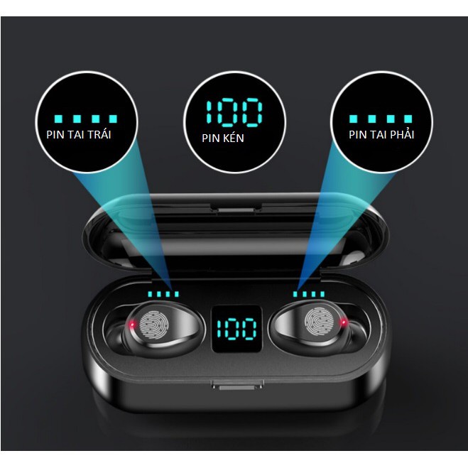 Tai nghe bluetooth không dây tws f9 kiêm sạc dự phòng ✔Pin trâu 280 giờ ✔Bản quốc tế