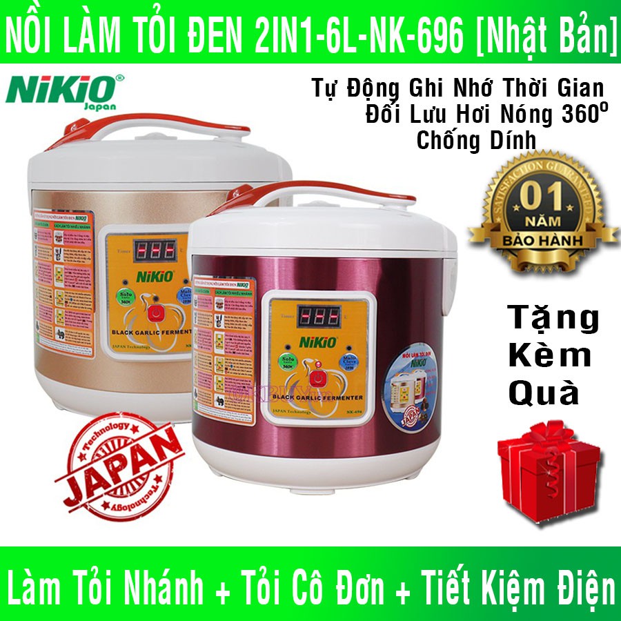 [Tiết Kiệm Điện] Máy làm tỏi đen Nhật Bản Nikio NK-696/ 6 lít - Dòng cao cấp - Chính Hãng Japan