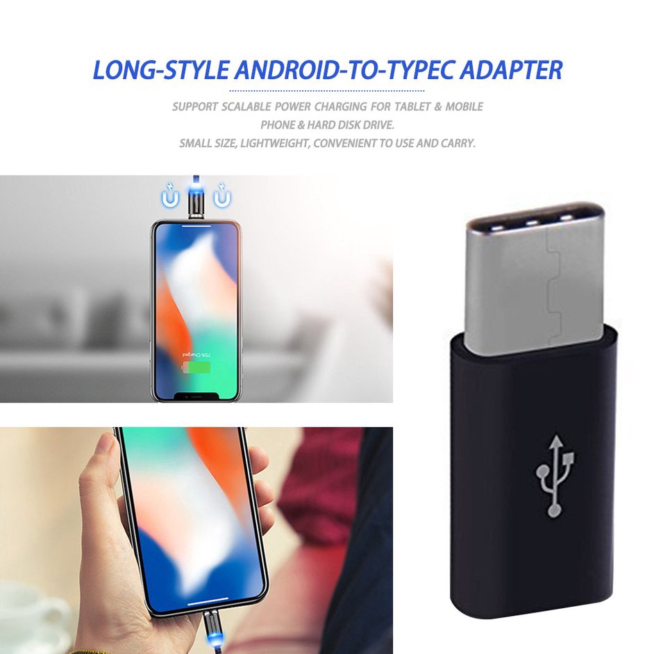 Đầu Chuyển Đổi Usb 3.1 Type-C Sang Micro Usb Male Sang Female Mini