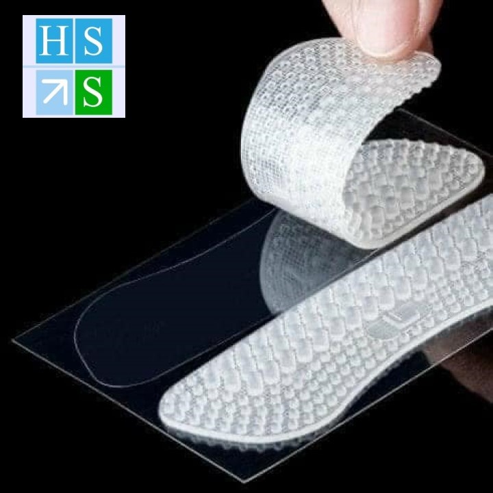 (1 Đôi) 2 Miếng đệm lót giày silicon 4D chống đau chân lót gót giầy êm ái chống trày gót chân (Mầu Vàng, Đen hoặc Trắng)