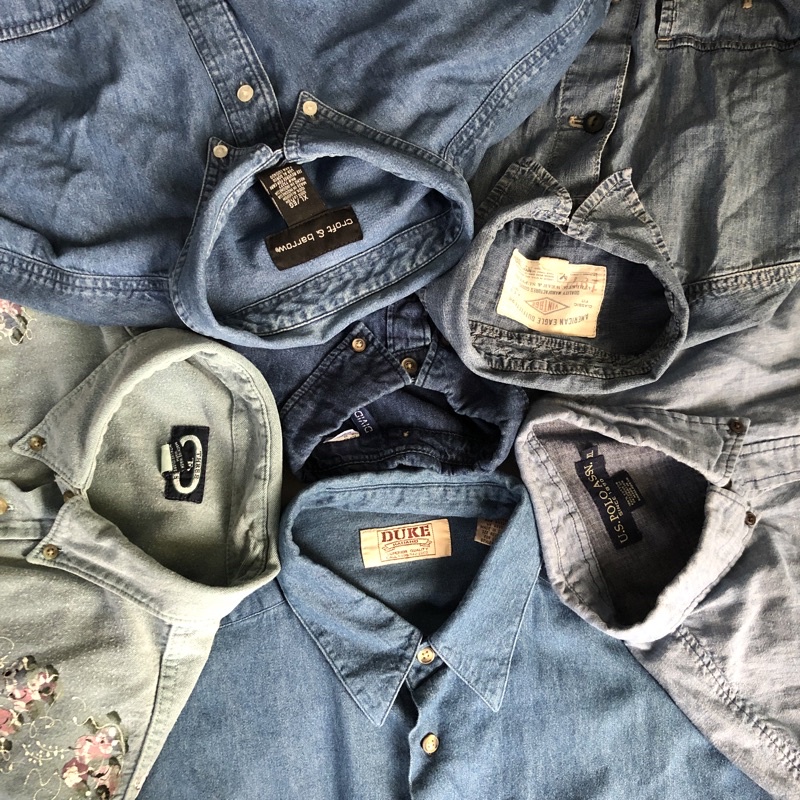 Áo sơ mi jean demin  dài tay 2hand