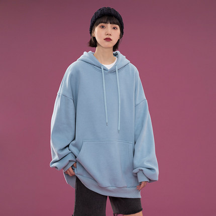 Áo Hoodie Tay Dài Màu Trơn Phong Cách Hàn Quốc Cho Cặp Đôi