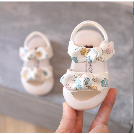 MẪU MỚI_ Sandal tập đi 2 nơ cho bé gái xinh xắn đáng yêu size 15-19