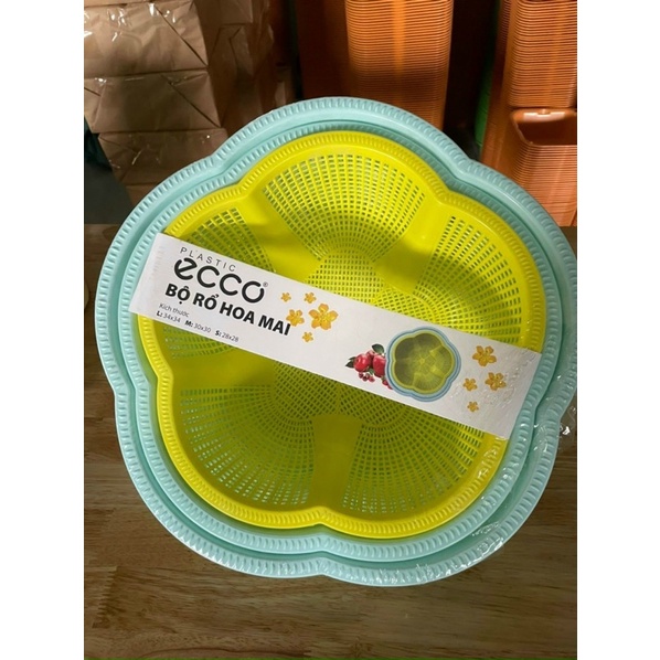 Bộ 3 rổ nhựa hình hoa mai ecco ( có ảnh thật)