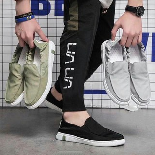 {XẢ LỖ} Giày lười vải nam Vintage đế em phong cách Hàn Quốc