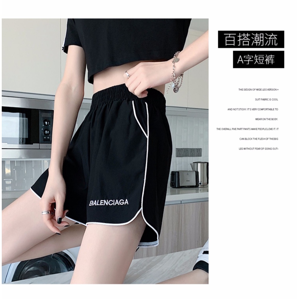 Quần short nữ (40-58kg) thêu chữ "Balenciaga". Thiết kế mới năng động, chất liệu co dãn, thoáng mát. HT26 | BigBuy360 - bigbuy360.vn