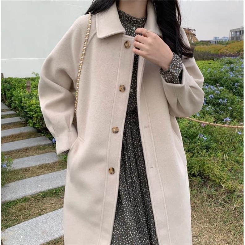 Áo dạ dáng dài phong cách ullzang