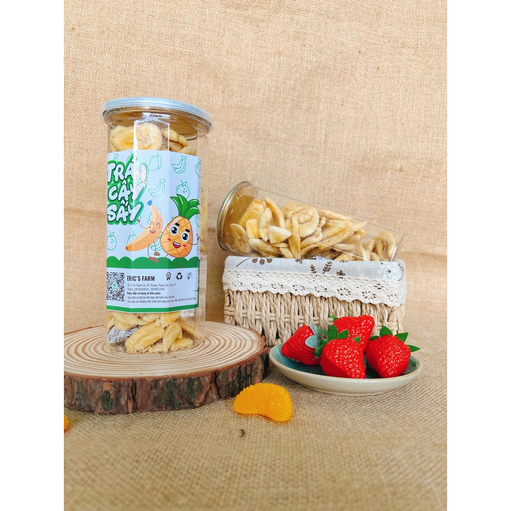 Chuối sấy giòn Eric's Farm 300g, thơm ngọt, không đường, ăn vặt Sài Gòn giá rẻ