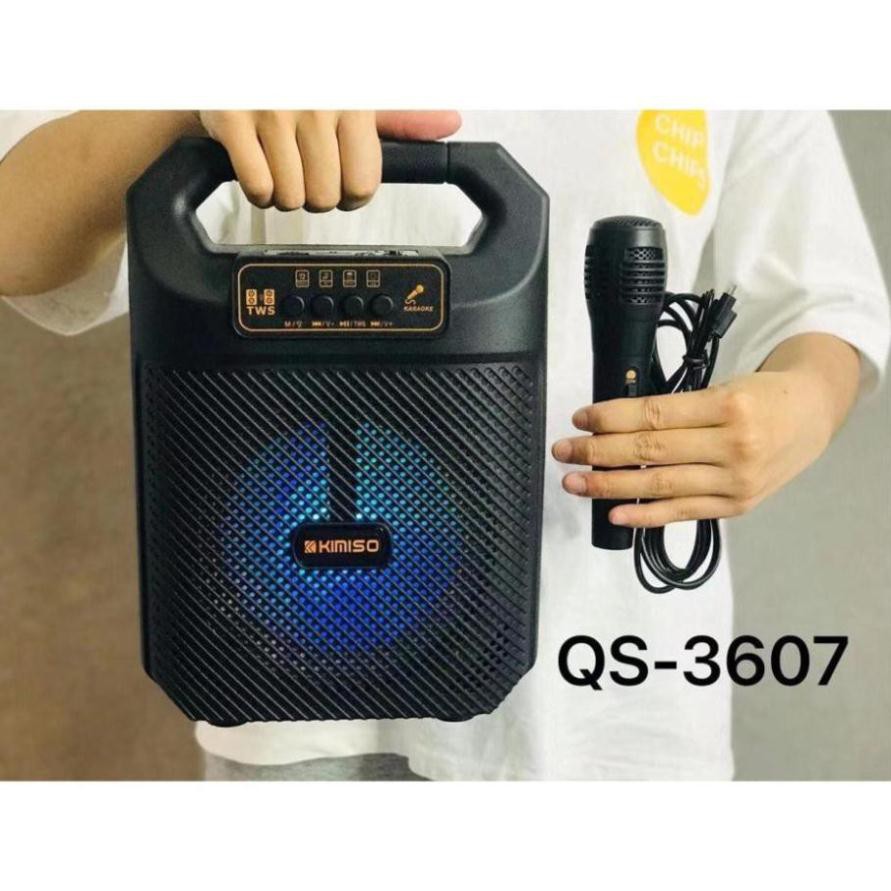 Loa bluetooth Karaoke KIMISO QS3607 Tặng kèm mic hát bảo hành 3 tháng