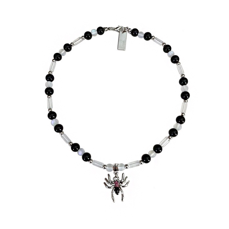 Vòng cổ Xương Quai Xanh Đính Đá Hình Nhện Phong Cách punk Cho Nam Và Nữ