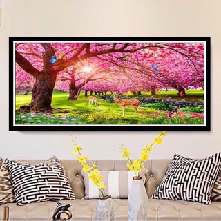 Tranh đính đá phong cảnh tình yêu vs394 kt 150x75cm
