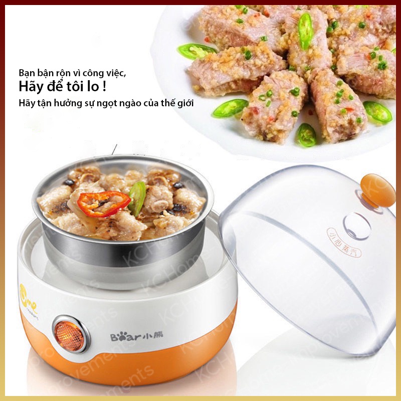 Máy Hấp Trứng đa năng 1 tầng Bear ZDQ-2201, 200W, KC Home, BH 06 Tháng.