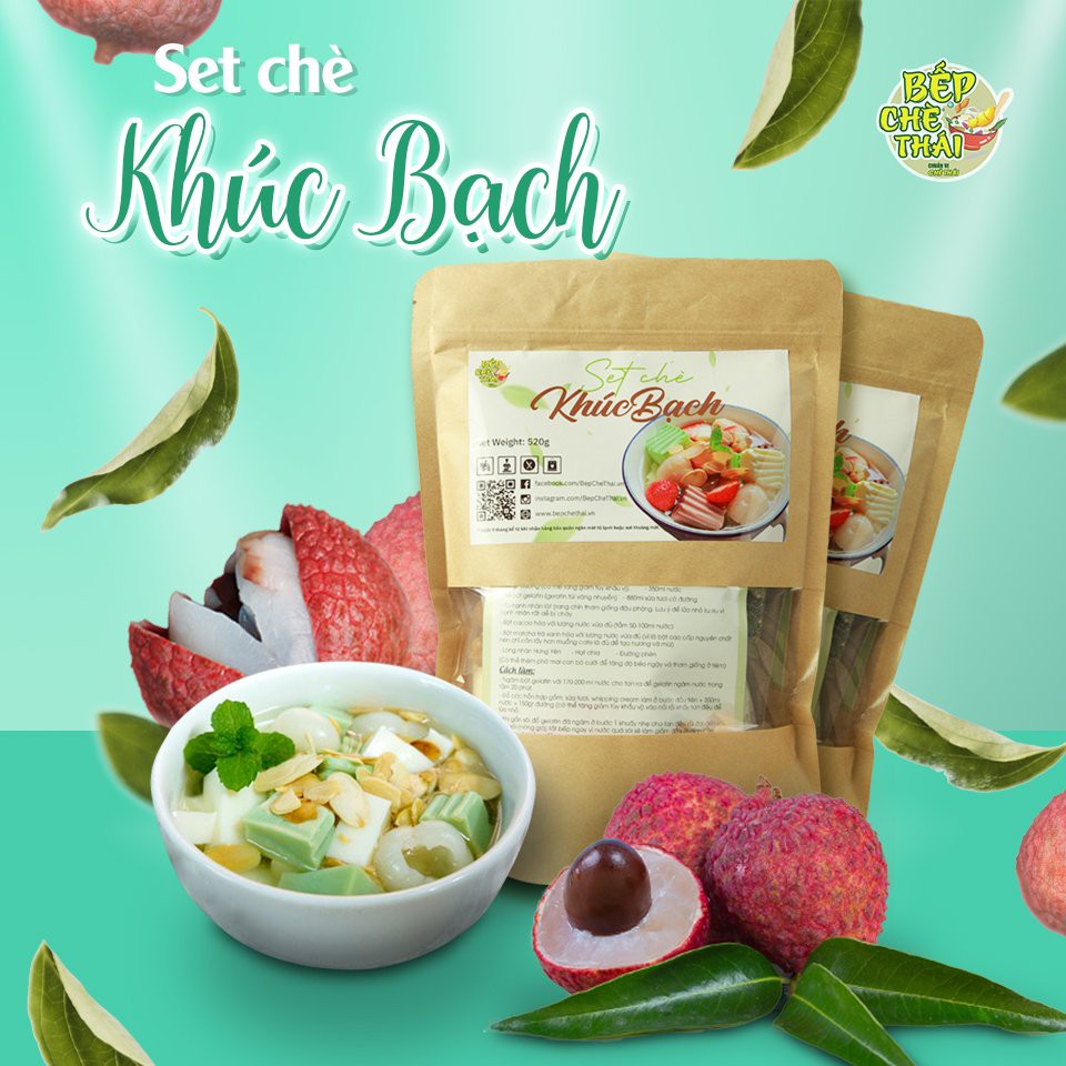 Set chè khúc bạch 20 chén - BẾP CHÈ THÁI - chè khúc bạch giải nhiệt