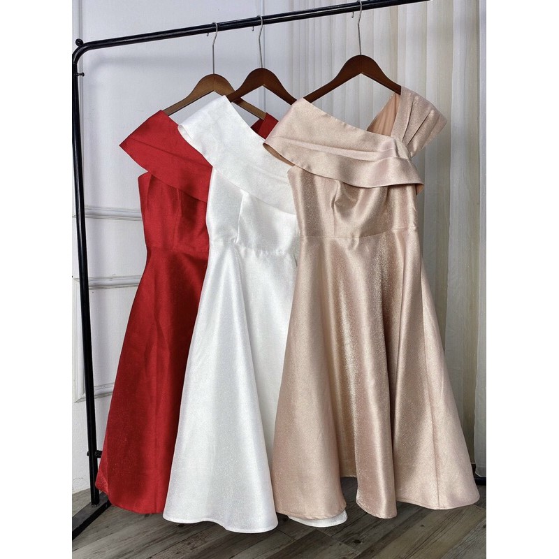 [ẢNH THẬT] V212 VÁY ĐẦM TRẮNG DỰ TIỆC, DẠ HỘI KỶ YẾU PROM, VÁY CÔNG CHÚA TIỂU THƯ, ĐẦM THIẾT KẾ CHÉO VAI ĐI TIỆC CƯỚI | BigBuy360 - bigbuy360.vn