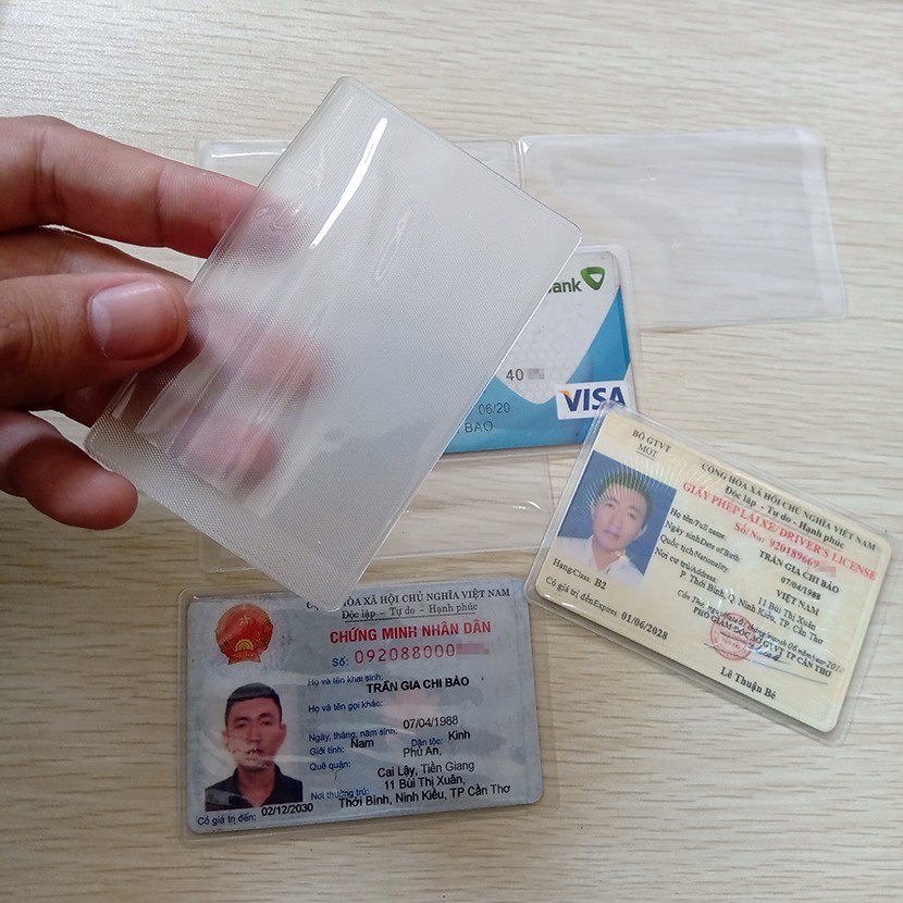 10 Vỏ bọc thẻ ATM, bao túi đựng căn cước công dân, thẻ sinh viên, nhân viên, học sinh, name card, card visit, CMND, cccd