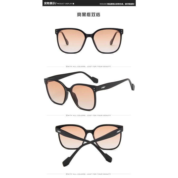 Kính râm nữ Hàn Quốc Kính râm gọng lớn Retro Kính râm chống tia cực tím UV400