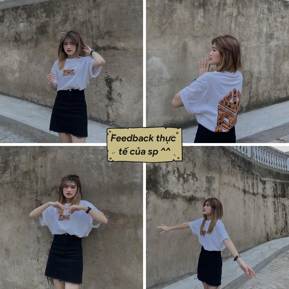 [Xả Kho] Áo thun tay lỡ SWE EGYPT TEE form rộng Unisex nam nữ phong cách Ulzzang - AT11 - Happy Style