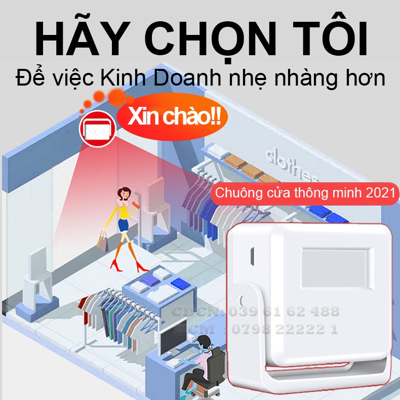 CHUÔNG CẢM ỨNG BÁO KHÁCH , CHÀO KHÁCH TỰ ĐỘNG ( CDCN_22 )