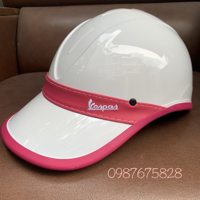 SỈ Nón bảo hiểm kết lưỡi trai VESPA viền da cao cấp❤️ nhiều màu cho Nam/ Nữ