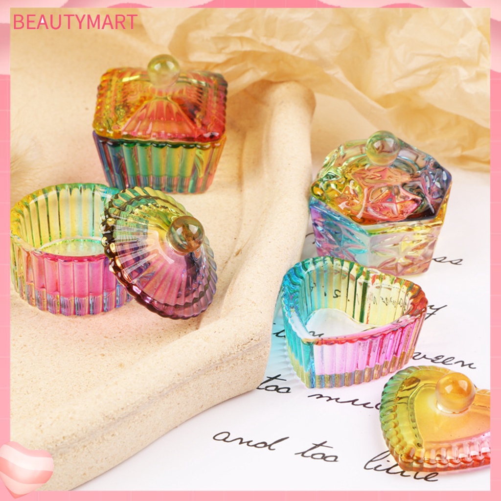 Cốc Pha Lê Acrylic Đựng Dung Dịch Nhúng Móng Nghệ Thuật Có Nắp Chống Bụi Nhiều Màu Sắc