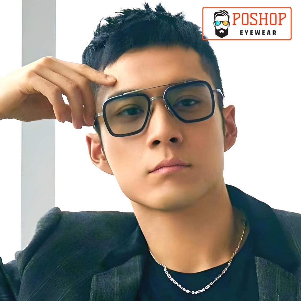 Mắt kính râm IRON MAN EDITH cao cấp kính mát vuông gọng kim loại Avenger cho nam