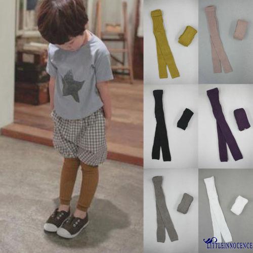 Quần tất vải cotton pha màu trơn mềm mại giữ ấm dễ thương cho bé