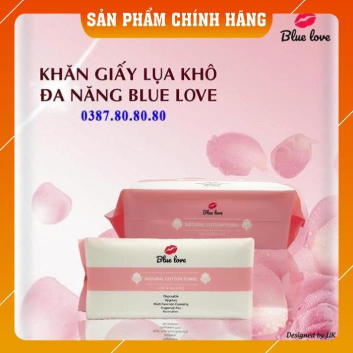 Khăn giấy khô đa năng cao cấp siêu đẹp/ Khăn giấy ướt khô blue love chính hãng vương quốc anh