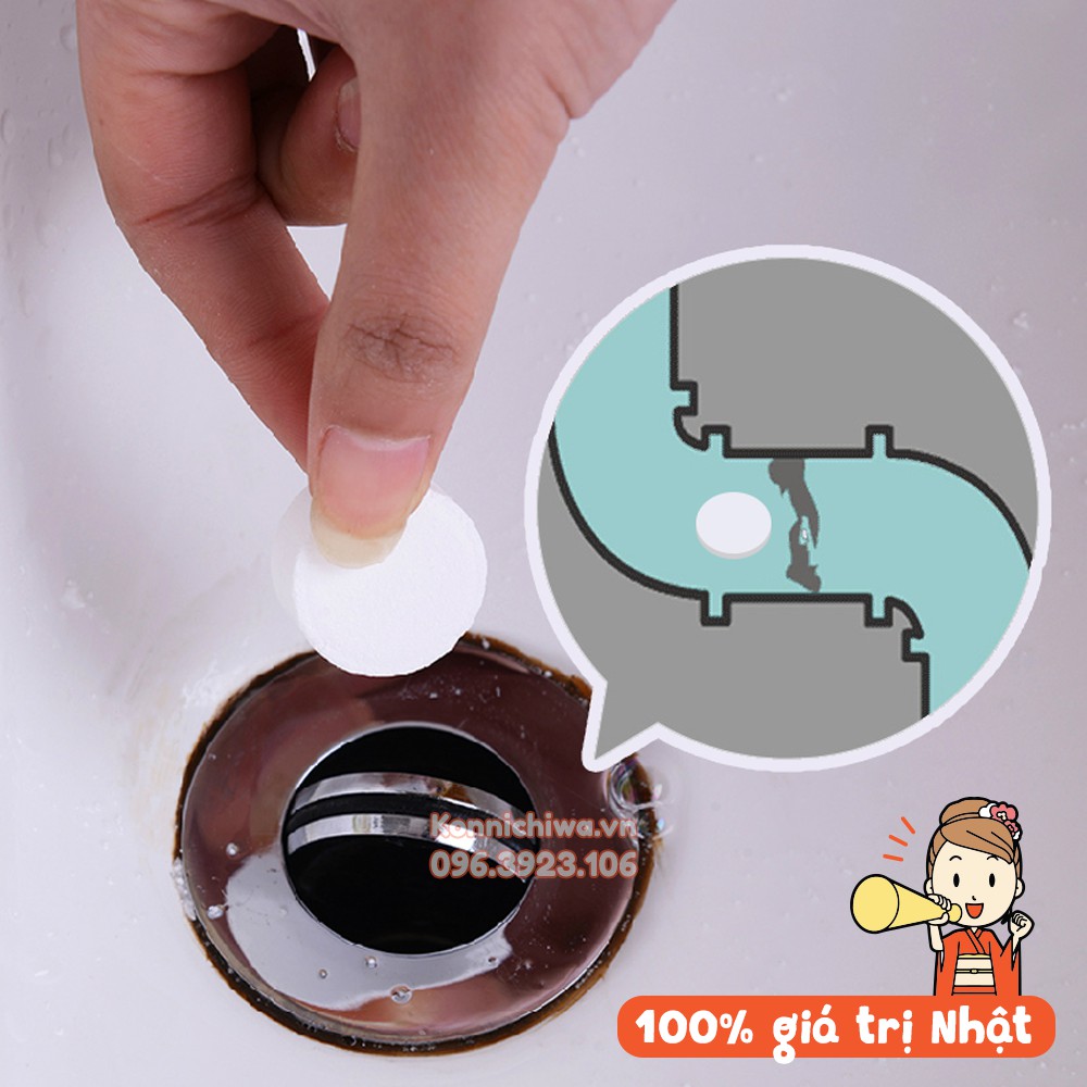 [Hàng Nhật Chính Hãng] Set 4 Viên Sủi Tẩy Đường Ông 10g x 4 viên/ gói| Viên loại bỏ vết bẩn, cặn, dầu mỡ đường ống