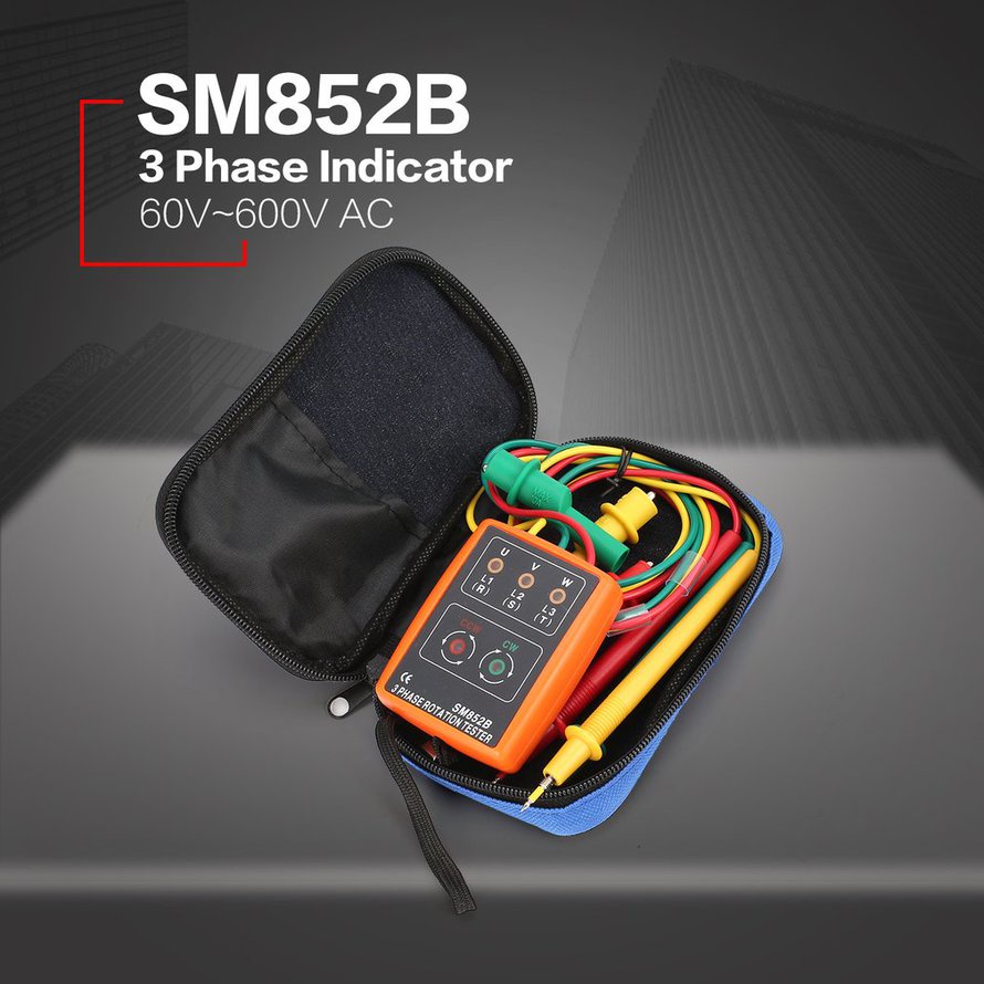 SM852B Máy đo tuần tự quay 3 pha Máy dò máy đo 60V-600V