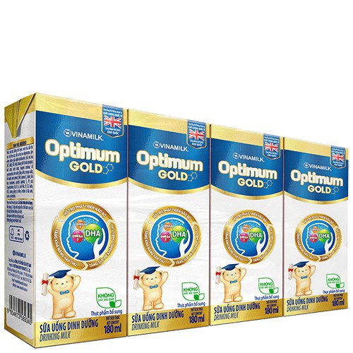 Lốc 4 hộp Sữa uống dinh dưỡng Vinamilk Optimum Gold 180ml/hộp hsd 2021