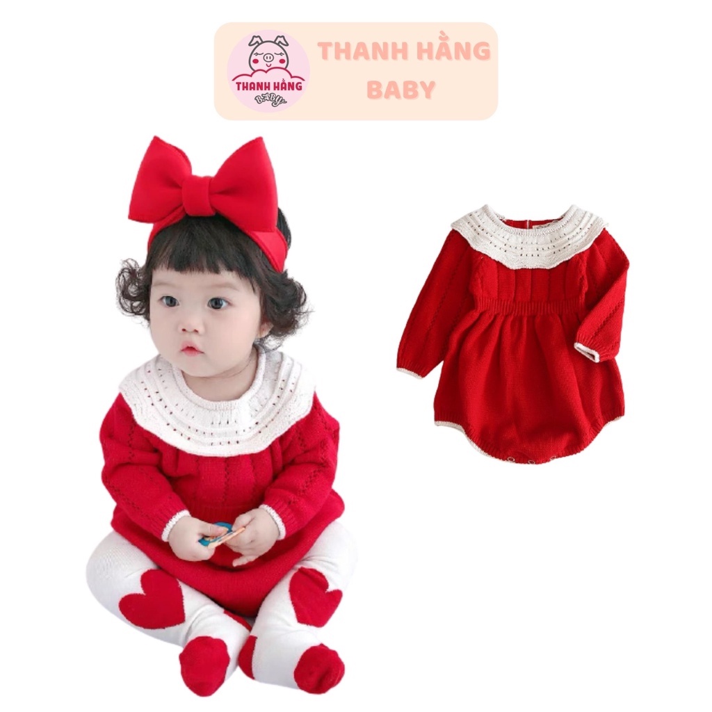 Bodysuit Cho Bé Gái, Body Bé Gái Len Hàn Siêu Xinh Thanh Hằng Baby 5 - 13 Kg