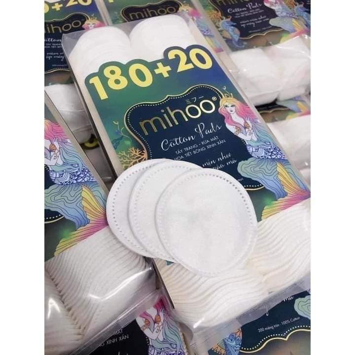 BÔNG TẨY TRANG MIHOO HÀN QUỐC 200 Pads 222 miếng