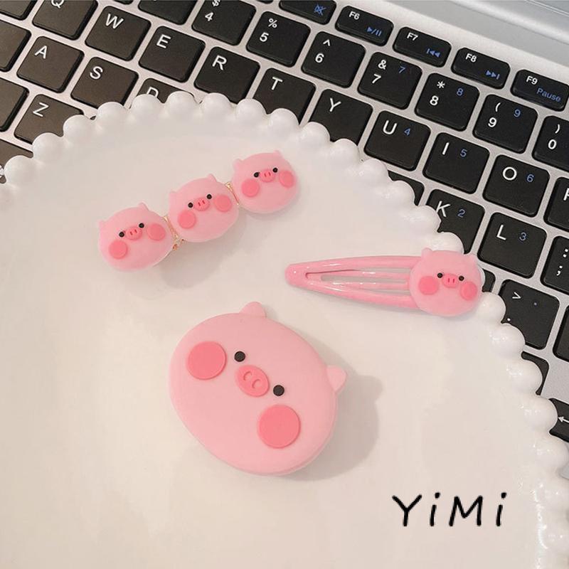 Kẹp Tóc Mái Thiết Kế Hình Chú Heo Hồng Dễ Thương