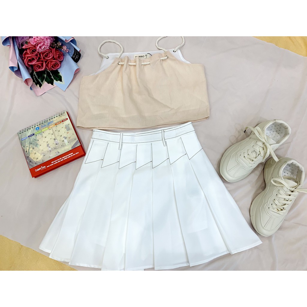 [Mã WABRGUM giảm 10% tối đa 30K đơn 99K] Áo sát nách đan dây GUMAC dáng croptop AB677 | BigBuy360 - bigbuy360.vn