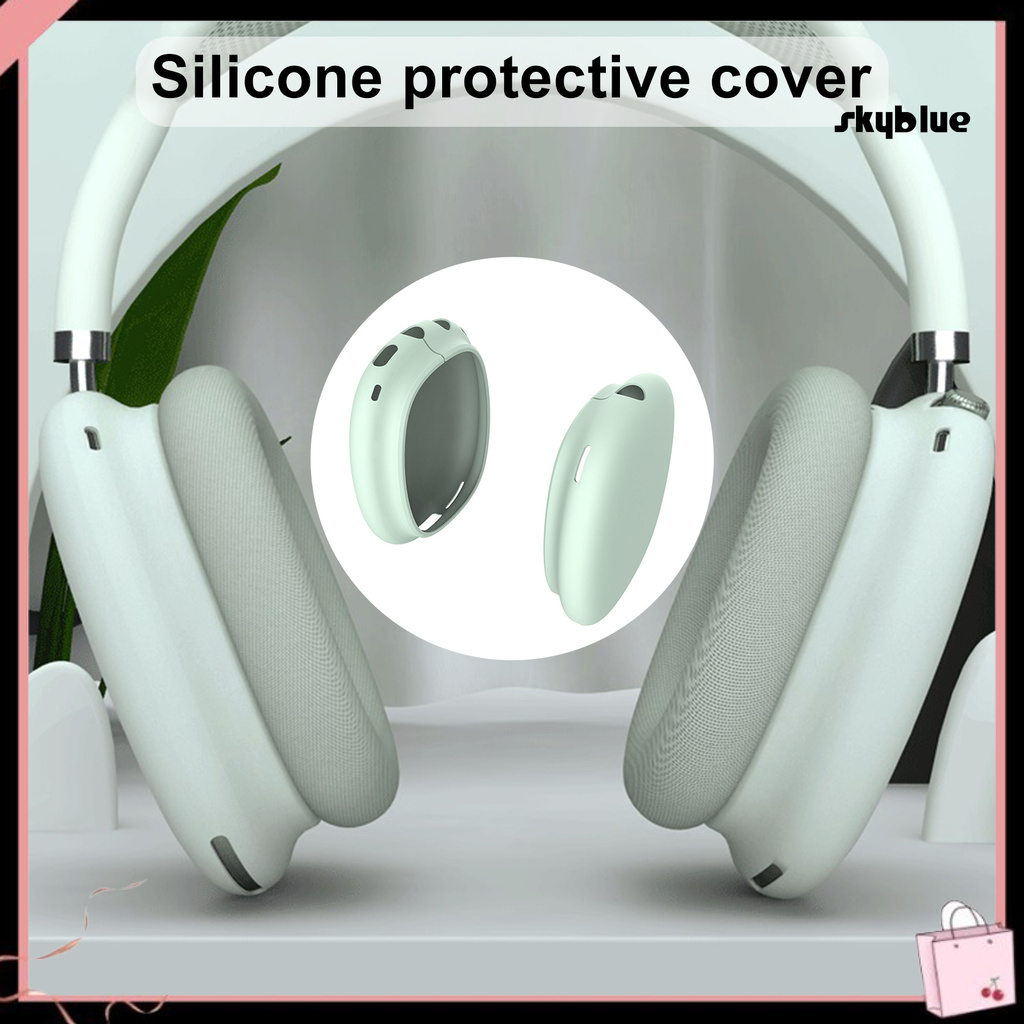 [SK]Protective Earpads Solid Color Anti Scratch Silicone Bluetooth Headset Ear Covers Shell for AirPods Max