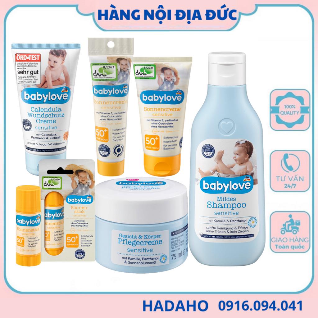 Kem Dưỡng Da, Kem Chống Nắng, Dầu Gội, Kem Chống Hăm, Phấn Rôm Babylove Dành Cho Siêu Nhạy Cảm-Hàng Đức