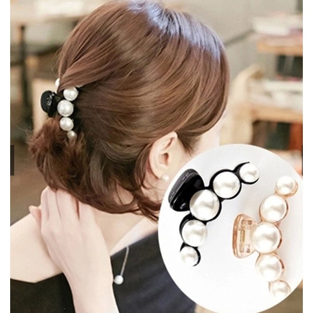 [Rẻ vô địch] Kẹp tóc Đá 5 viên màu đen trắng (Tuyển sỉ Ctv toàn quốc)
