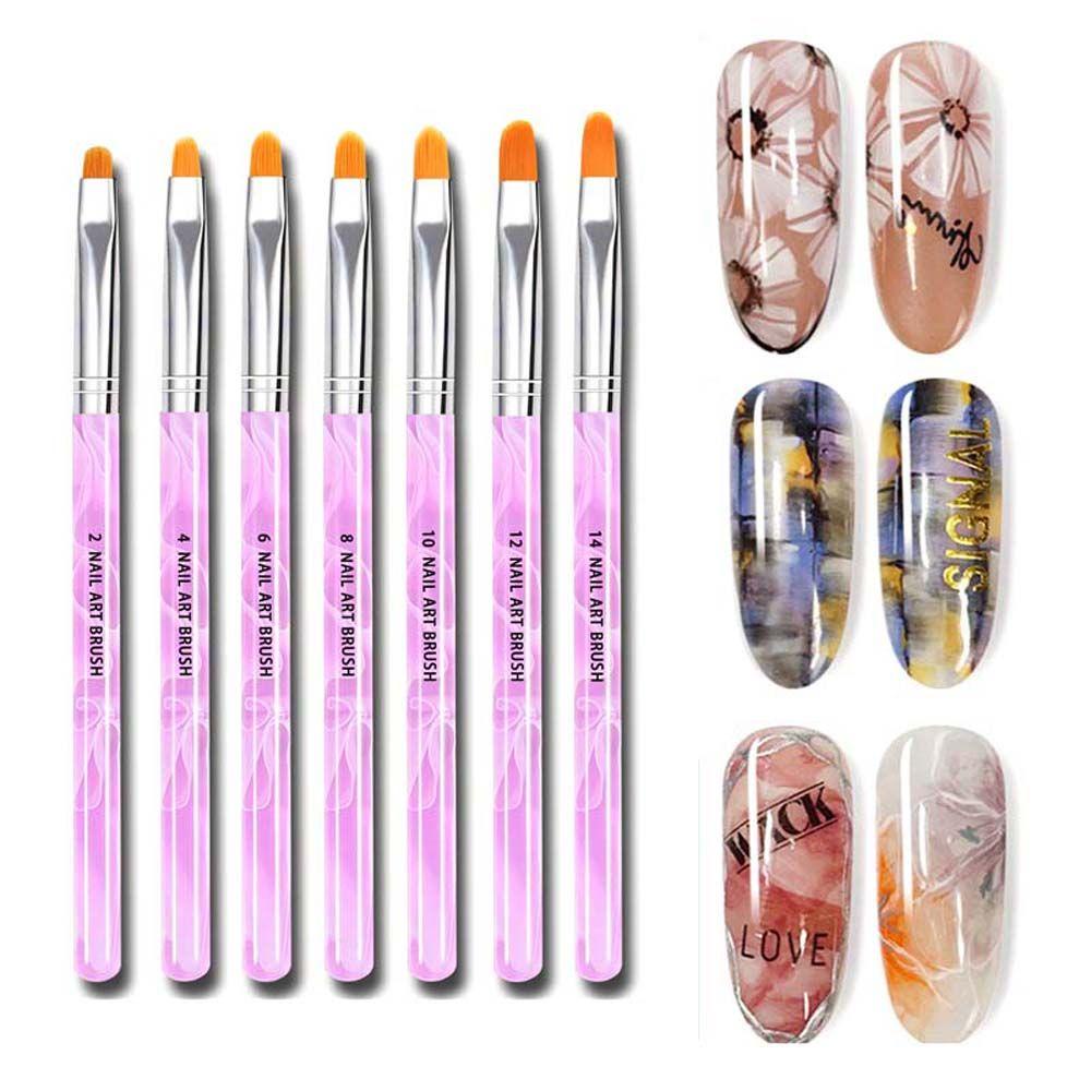 Set 7 Bút Trang Trí Móng Tay 3D Dạng Dây Kéo Chuyên Dụng Cho Nối Dài Gel UV