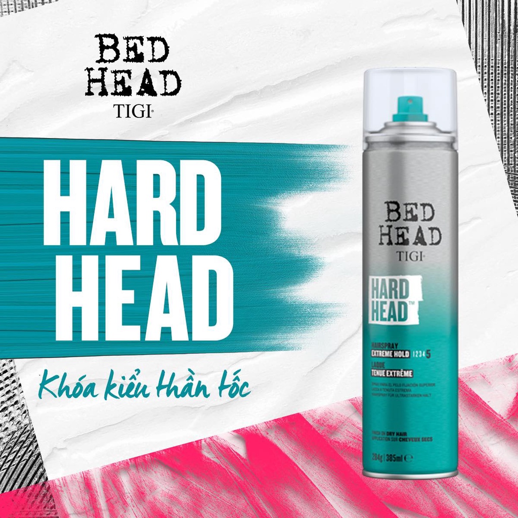 Gôm Xịt Giữ Nếp Tóc Tigi Bed Head Hard Head – 385ml