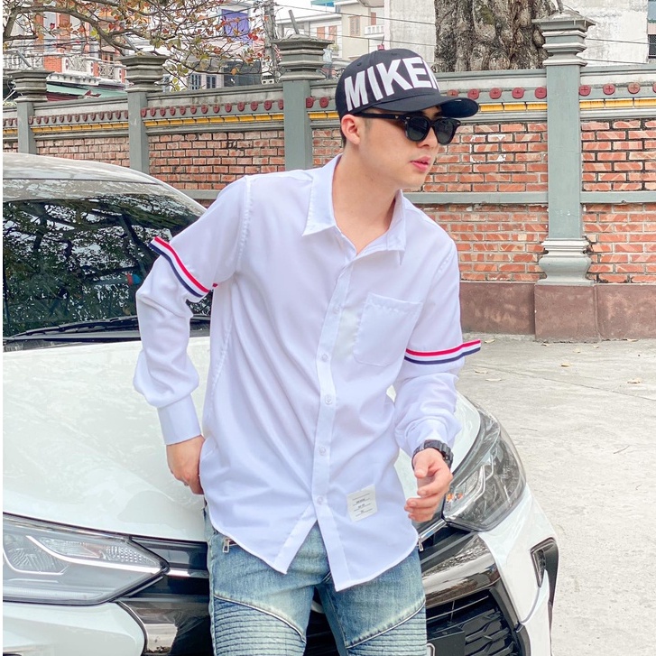 Sơ Mi Thom Browne , Áo Sơ Mi 3 Sọc Thom Browne Dài Tay Hot Cao Cấp Ảnh Thật 𝐇𝐀 𝐒𝐇𝐎𝐏 𝟗𝟗𝟗𝟗