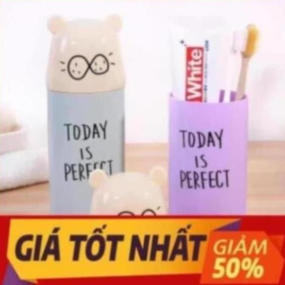 Hũ Đựng Bàn Chải Kem Đánh Răng Du Lịch Mặt Gấu GB 1
